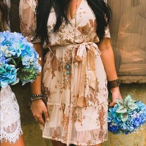 Southern Fried Chics Gold Sequin Dress